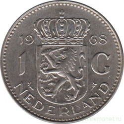 Монета. Нидерланды. 1 гульден 1968 год.