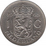 Монета. Нидерланды. 1 гульден 1968 год. ав.
