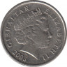 Монета. Гибралтар. 5 пенсов 2003 год. ав.