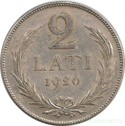 Монета. Латвия. 2 лата 1926 год.