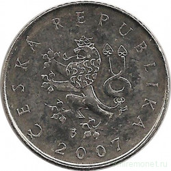 Монета. Чехия. 1 крона 2007 год.
