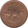 Монета. Бермудские острова. 1 цент 1971 год. ав.
