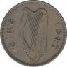 Монета. Ирландия. 6 пенсов 1945 год. ав.