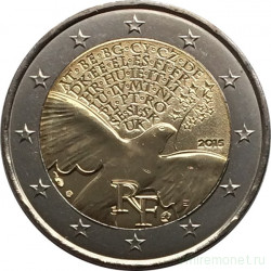 Монета. Франция. 2 евро 2015 год. 70 лет мира в Европе.