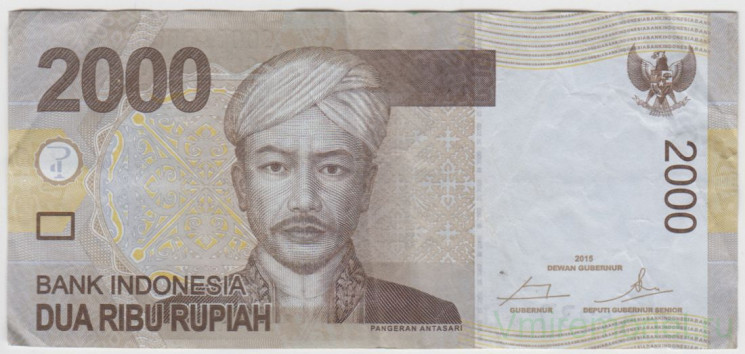Банкнота. Индонезия. 2000 рупий 2015 год.