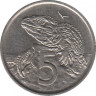 Монета. Новая Зеландия. 5 центов 2002 год. рев.