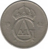 Монета. Швеция. 25 эре 1962 год. ав