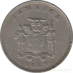 Монета. Ямайка. 20 центов 1969 год.