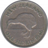 Монета. Новая Зеландия. 1 флорин 1949 год. ав.