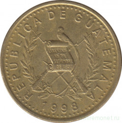 Монета. Гватемала. 50 сентаво 1998 год.