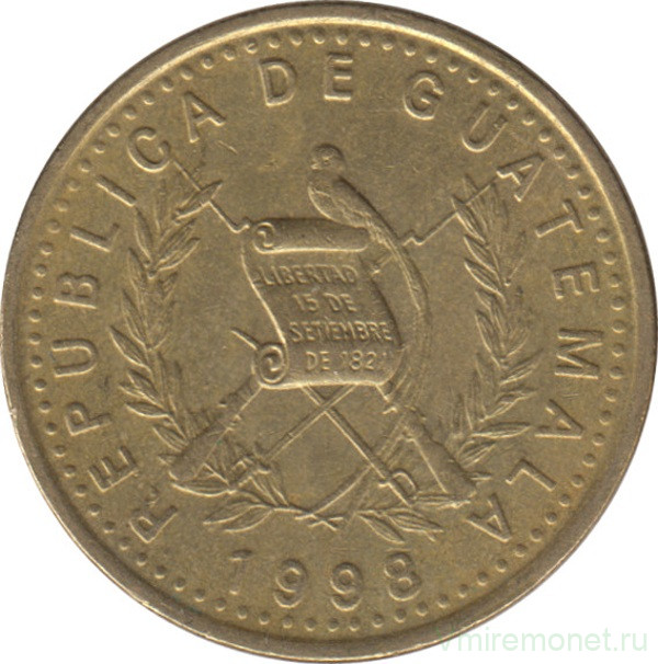 Монета. Гватемала. 50 сентаво 1998 год.