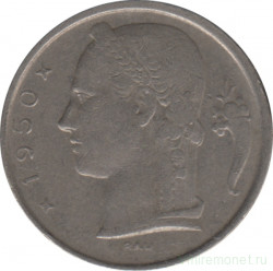 Монета. Бельгия. 5 франков 1950 год. BELGIQUE.