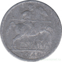 Монета. Испания. 5 сентимо 1940 год.