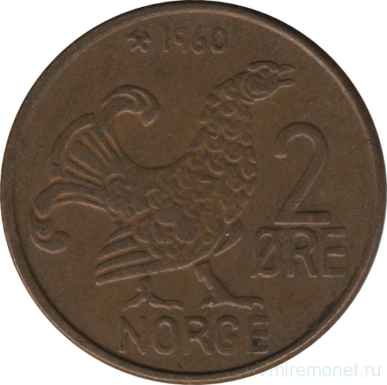 Монета. Норвегия. 2 эре 1960 год.