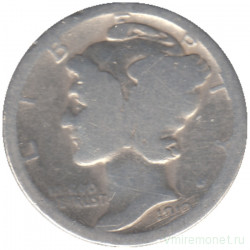 Монета. США. 10 центов 1919 год.