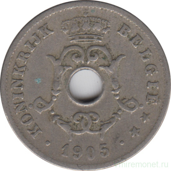 Монета. Бельгия. 10 сантимов 1905 год. BELGIE.