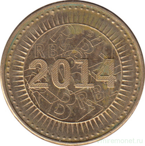 Монета. Зимбабве. 5 центов 2014 год.