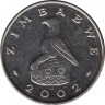 Монета. Зимбабве. 20 центов 2002 год. ав.