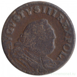 Монета. Польша. 1 грош (3 солиди) 1755 год. (H) Август III Саксонец.