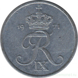 Монета. Дания. 1 эре 1971 год.