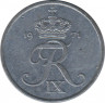 Монета. Дания. 1 эре 1971 год. ав.