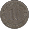 Монета. Германия (Германская империя 1871-1922). 10 пфеннигов 1906 год. (D). ав.