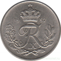 Монета. Дания. 10 эре 1957 год.