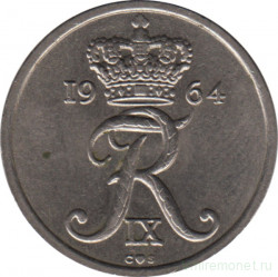 Монета. Дания. 25 эре 1964 год.