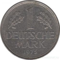 Монета. ФРГ. 1 марка 1975 год. Монетный двор - Гамбург (J).