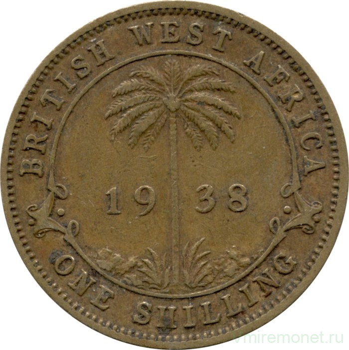 Монета. Британская Западная Африка. 1 шиллинг 1938 год.