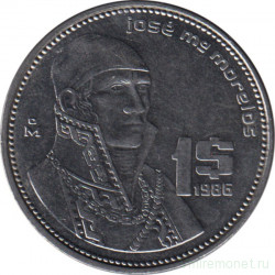 Монета. Мексика. 1 песо 1986 год.