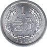 Монета. Китай. 1 фэнь 1983 год. ав.