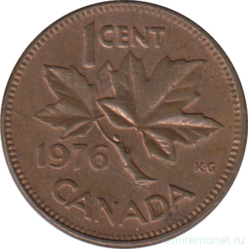Монета. Канада. 1 цент 1976 год.