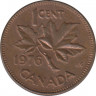 Монета. Канада. 1 цент 1976 год. ав.