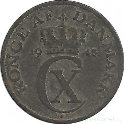 Монета. Дания. 1 эре 1945 год.