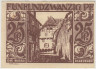 Бона. Нотгельд. Германия. Город Падерборн. 25 пфеннигов 1921 год. Вариант 1043.5.1.2. рев.