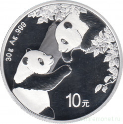 Монета. Китай. 10 юаней 2023 год. Панда.