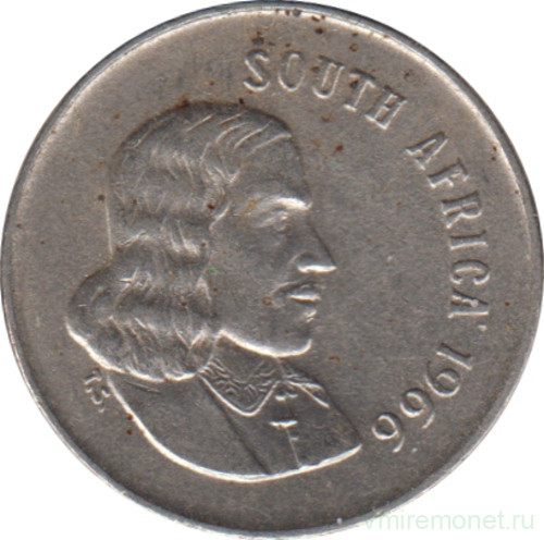 Монета. Южно-Африканская республика (ЮАР). 5 центов 1966 год. Аверс - "SOUTH AFRICA".