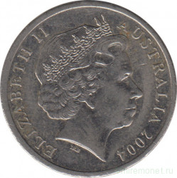 Монета. Австралия. 10 центов 2004 год.