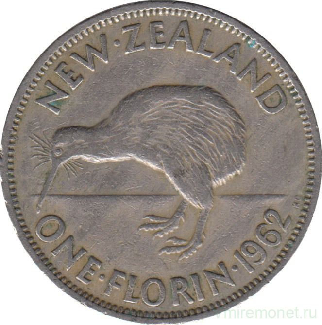 Монета. Новая Зеландия. 1 флорин 1962 год.