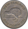 Монета. Новая Зеландия. 1 флорин 1962 год. ав.