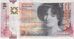 Банкнота. Великобритания. Шотландия. 10 фунтов 2021 год. Мэри Сомервилль. Royal Bank of Scotland. Тип 371.