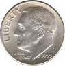 Монета. США. 10 центов 1953 год. Серебряный дайм Рузвельта. Монетный двор S. ав.