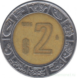 Монета. Мексика. 2 песо 1996 год.