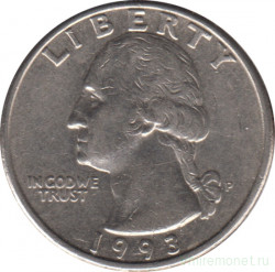 Монета. США. 25 центов 1993 год. Монетный двор P.