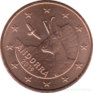 Монета. Андорра. 1 цент 2019 год.