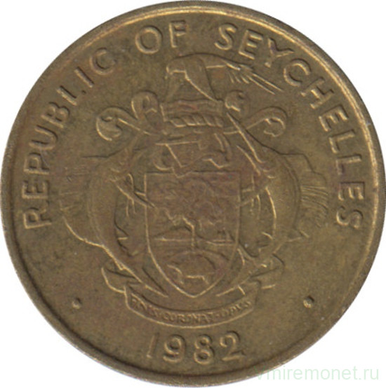 Монета. Сейшельские острова. 5 центов 1982 год.