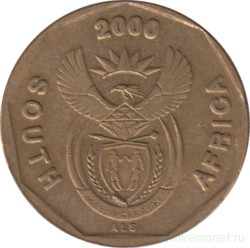 Монета. Южно-Африканская республика (ЮАР). 10 центов 2000 год. Новый тип.