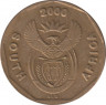 Монета. Южно-Африканская республика (ЮАР). 10 центов 2000 год. Новый тип. ав.