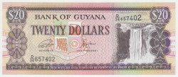 Банкнота. Гайана. 20 долларов 1996 - 2018 год. Тип 30h.
